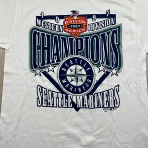 Vintage Seattle Mariners 1997 Champ World Series Baseball Sport Shirt